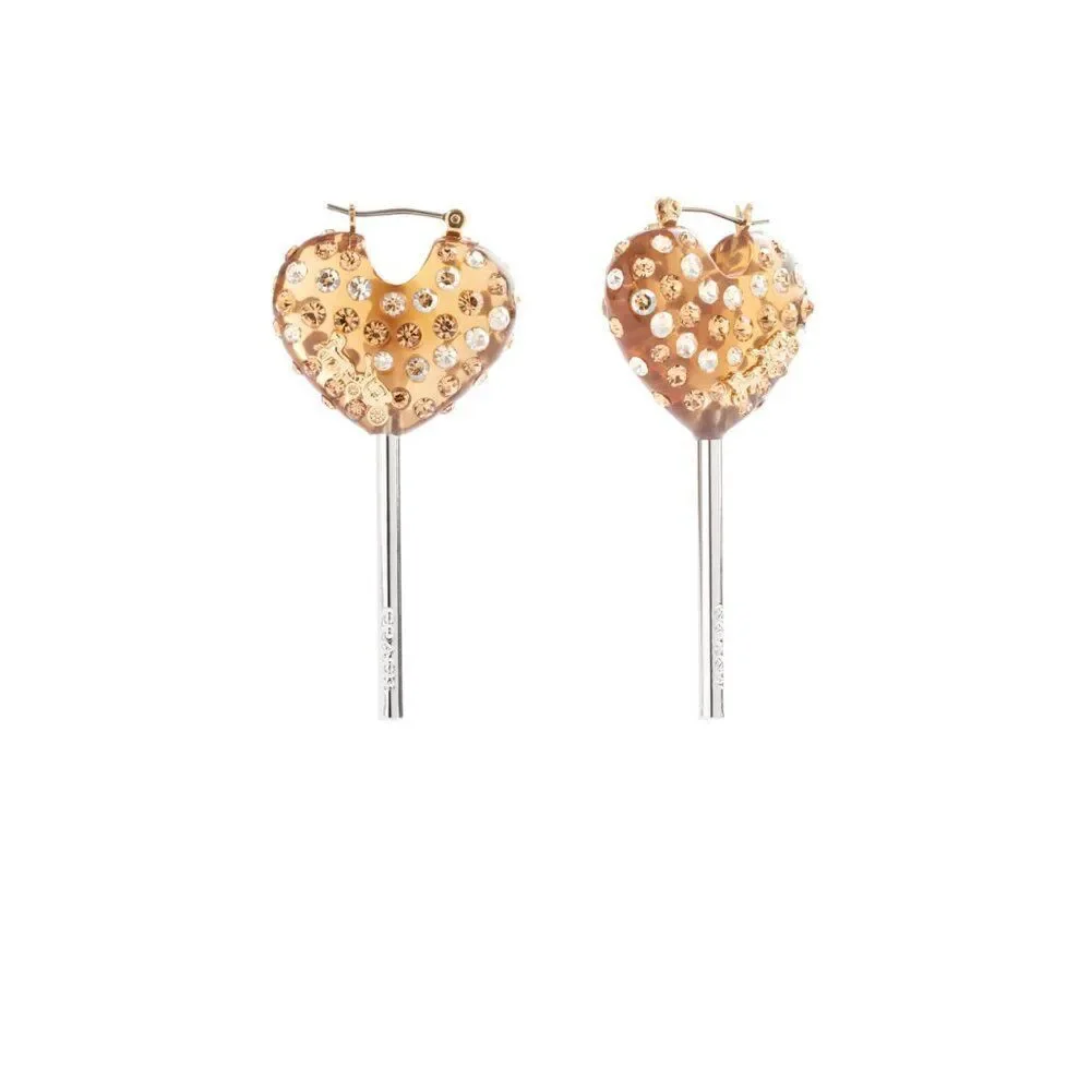 NWT COACH Signature Heart Lollipop Drop Earrings - Picture 9 of 10